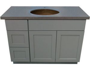 Arctic Shaker Gray 42" vanity with Left side drawers