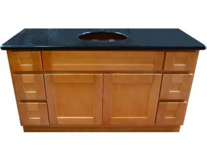 Honey Spice 60" vanity with side drawers